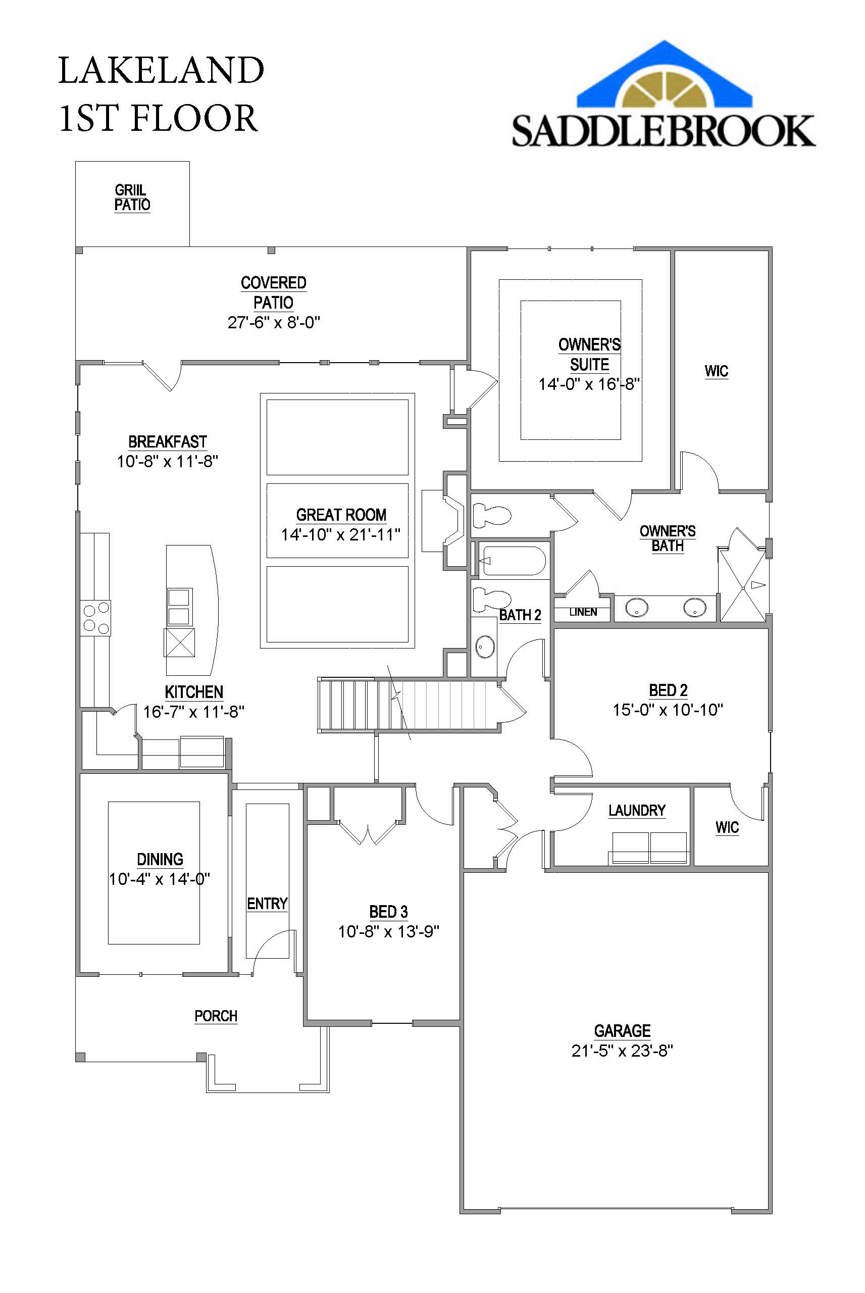 Lakeland- 2d Floor Plan 1