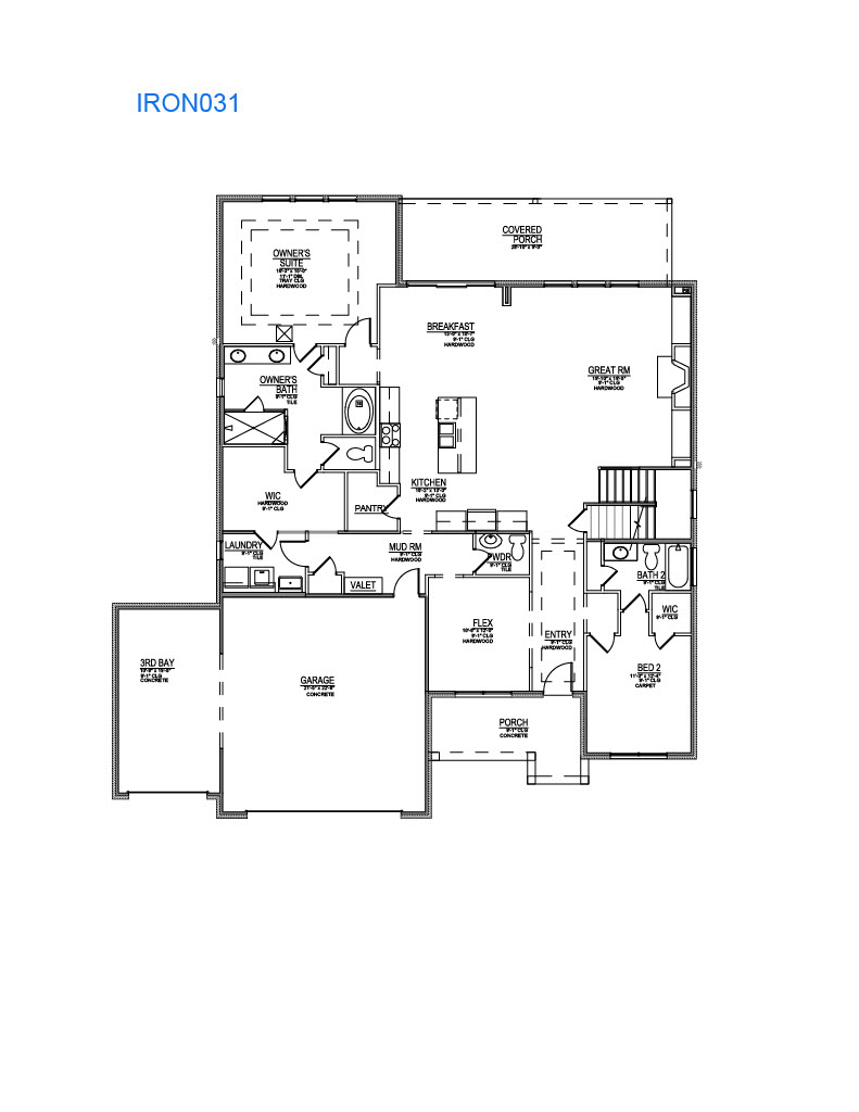 Lot 31 – 12021 Deer Crossing Dr- 2d Floor Plan 1