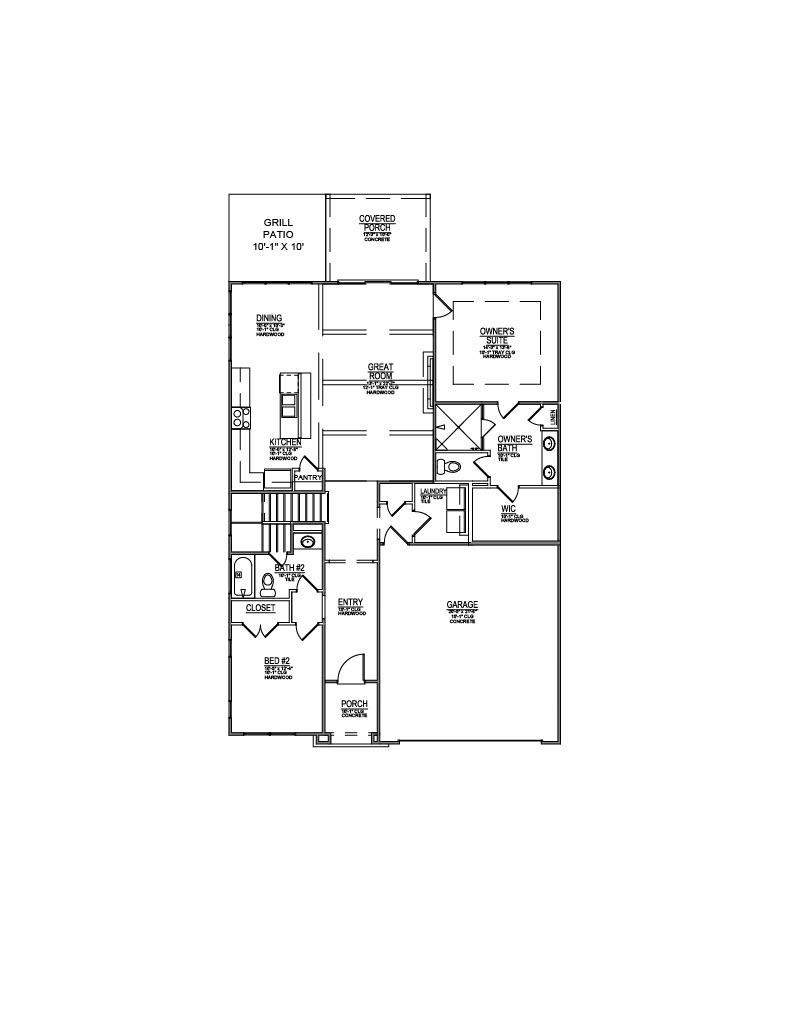 Lot 48 – 1107 Branch Hook- 2d Floor Plan 1