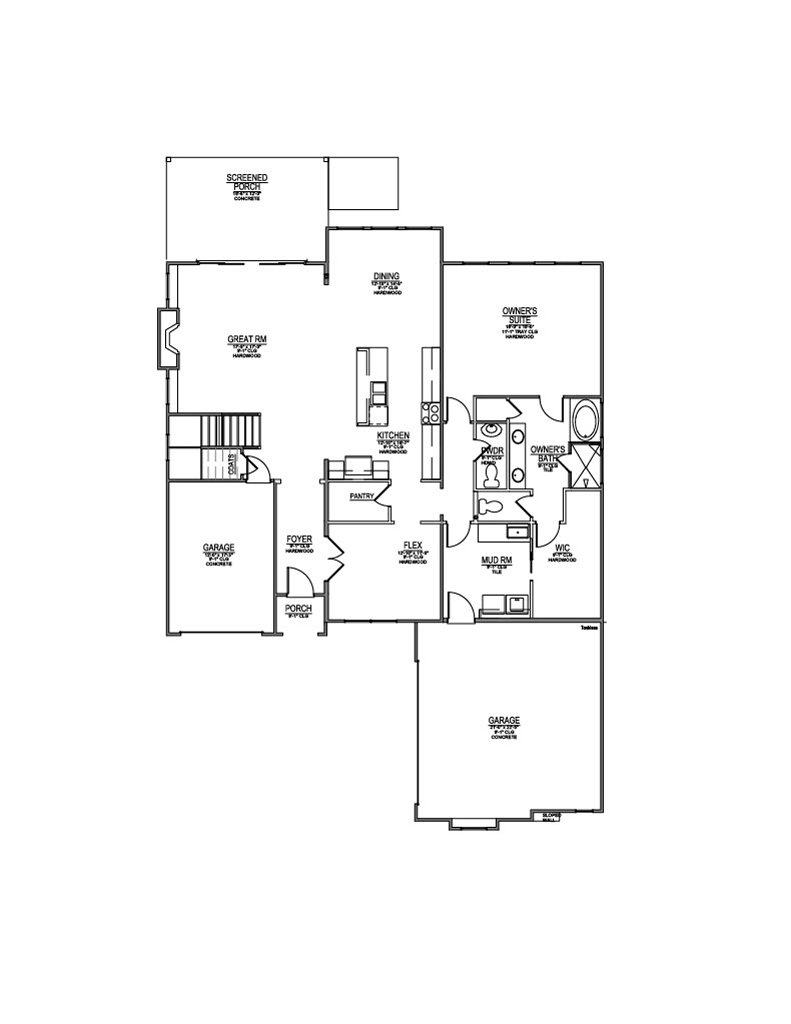 Floor plan for Lot 117 – 1226 Wagon Hitch Rd